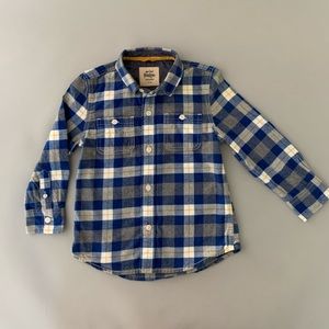 Mini Boden Boys Blue Twill Flannel